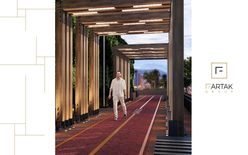 طراحی و اجرای روف گاردن مجتمع مسکونی هتل برج باران 3