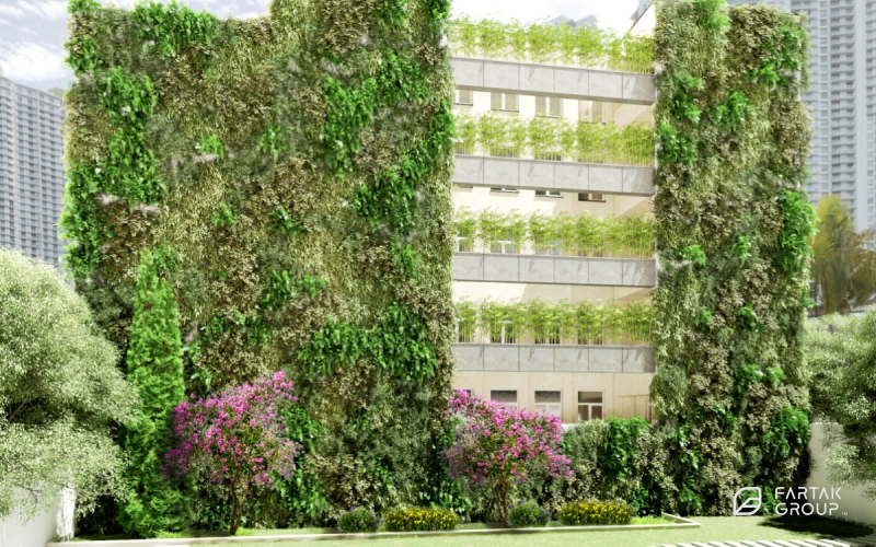 طراحی و اجرای دیوار سبز پروژه کامرانیه