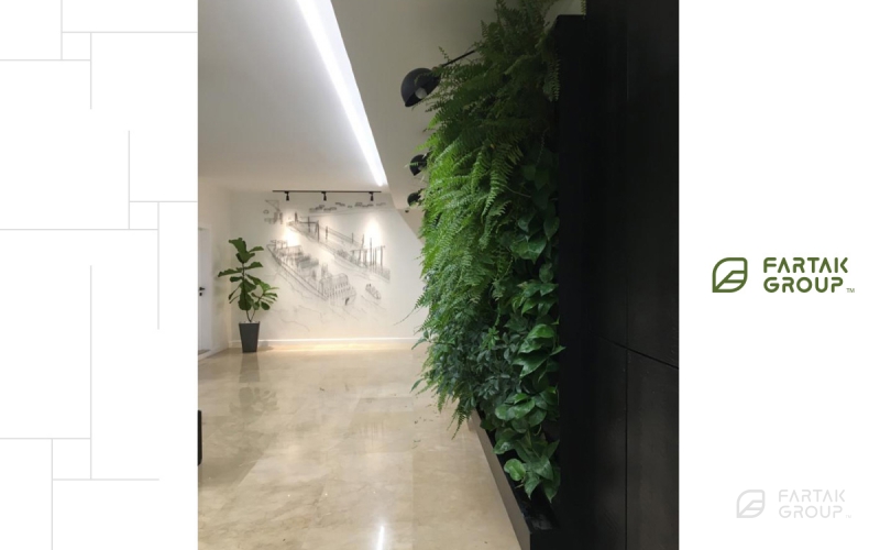 طراحی و اجرای دیوار سبز شرکت تصویه گستر