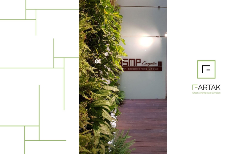طراحی و اجرای دیوار سبز شرکت اس‌ام‌پی