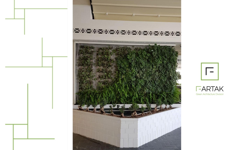طراحی و اجرای دیوار سبز رستوران اعلا
