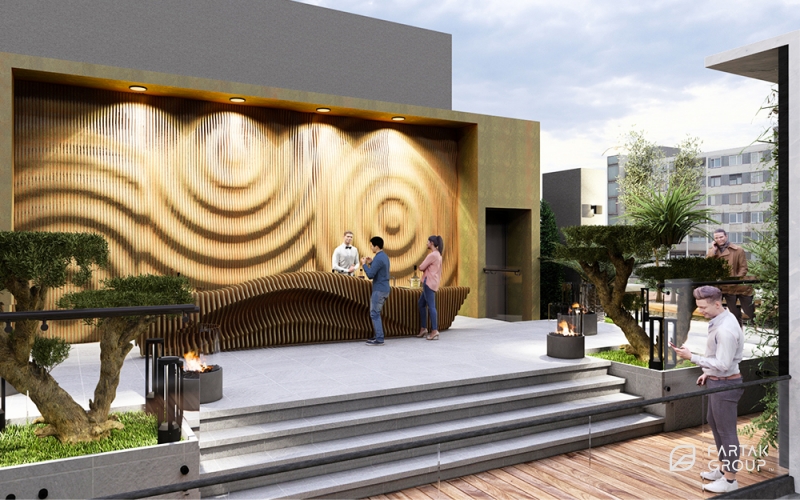 طراحی و اجرای روف گاردن پروژه مری رزیدنس