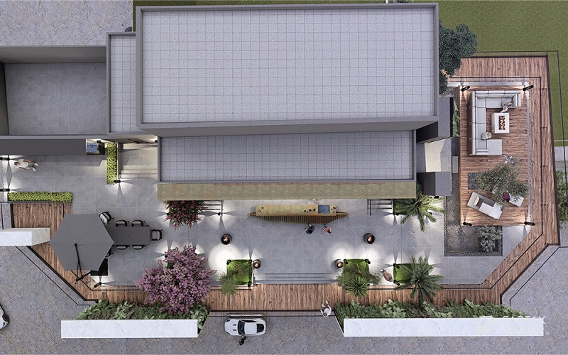 طراحی و اجرای روف گاردن پروژه مری رزیدنس