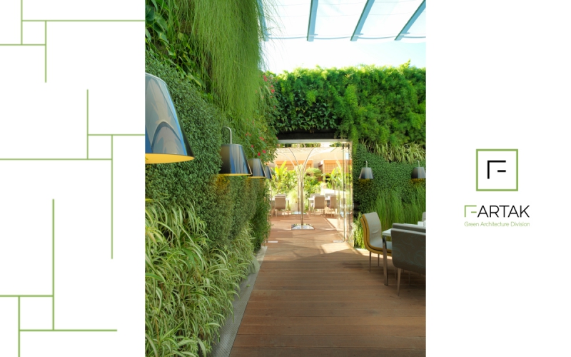طراحی و اجرای دیوار سبز رستوران دریایی بیروت