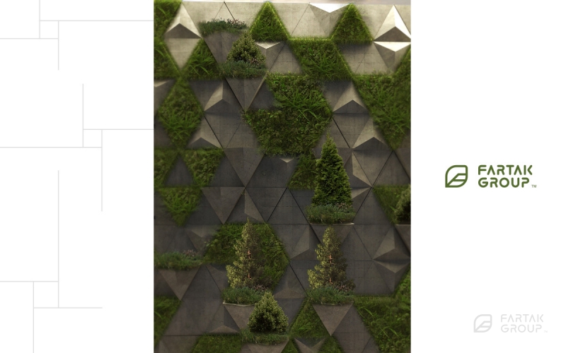 طراحی و اجرای دیوار سبز محوطه مجتمع مسکونی هتل برج باران 3
