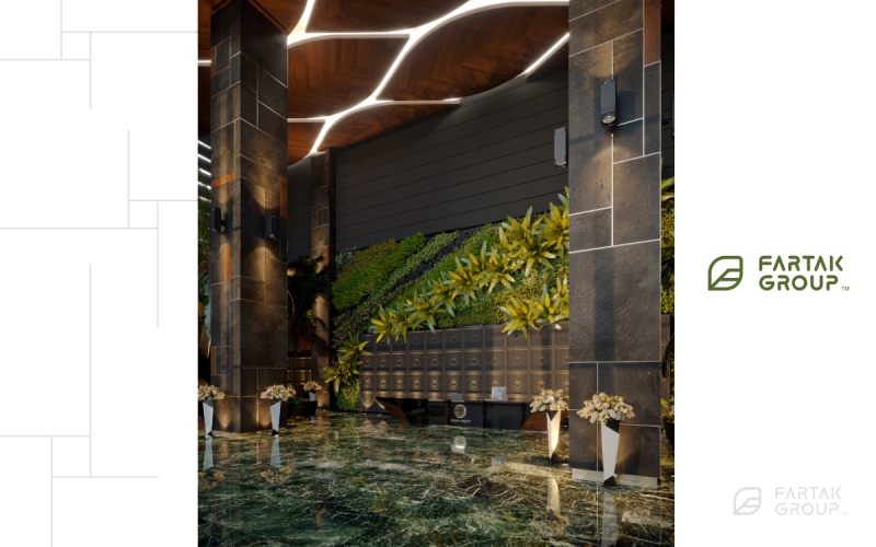 Baran 3 Residential Complex Lobby Green Wall