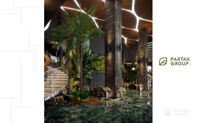 Baran 3 Residential Complex Lobby Green Wall